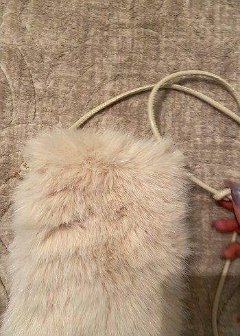 Bej Kürklü Yün Kadın Çanta - Görsel 3