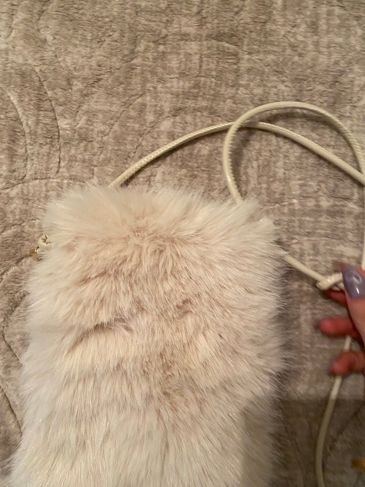 Bej Kürklü Yün Kadın Çanta - Görsel 3