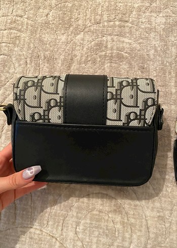 Gri Deri Yılan Desenli Tokalı Kadın Çanta - Görsel 3