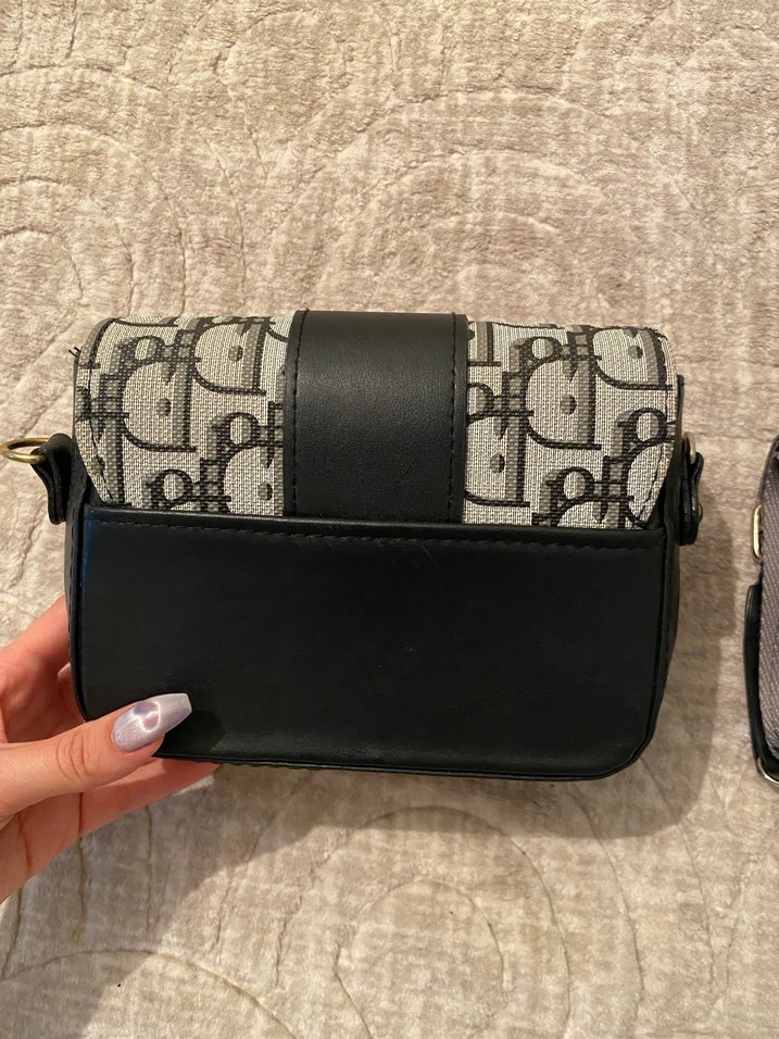 Gri Deri Yılan Desenli Tokalı Kadın Çanta - Görsel 3