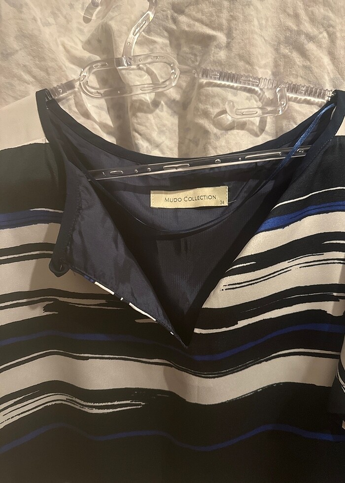 Mudo şifon lacivert elbise - Görsel 2