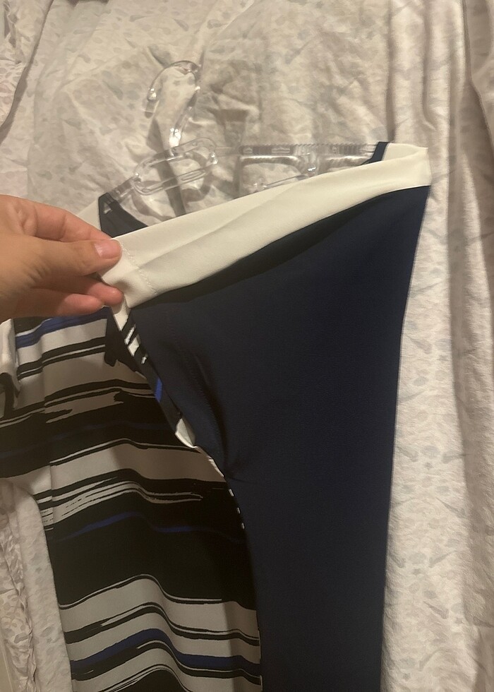 Mudo şifon lacivert elbise - Görsel 4