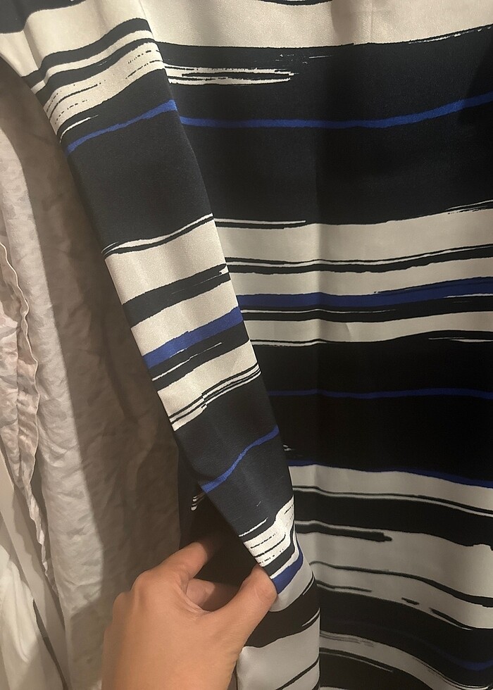 Mudo şifon lacivert elbise - Görsel 5