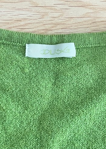 Adil ışık Düğmeli Yeşil Bohem Kadın Hırka - Görsel 2