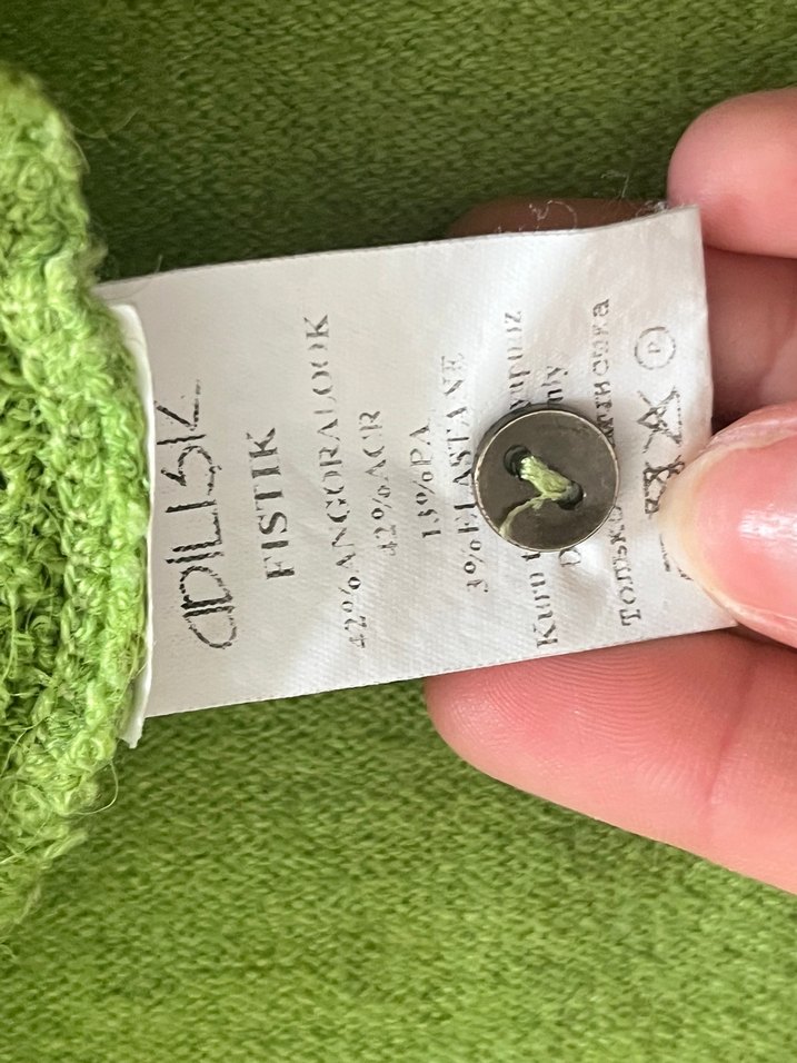 Adil ışık Düğmeli Yeşil Bohem Kadın Hırka - Görsel 3