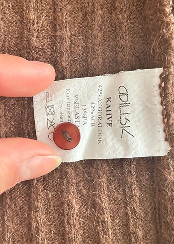 Adıl ışık Düğmeli Kahverengi İnce Triko Hırka - Görsel 3