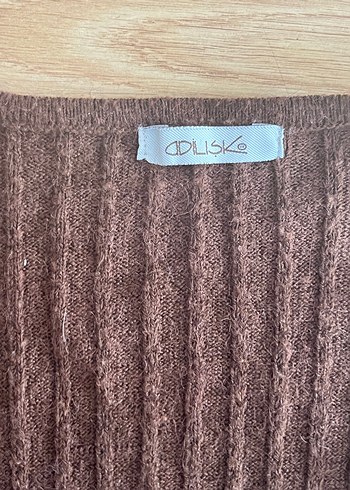 Adıl ışık Düğmeli Kahverengi İnce Triko Hırka - Görsel 2