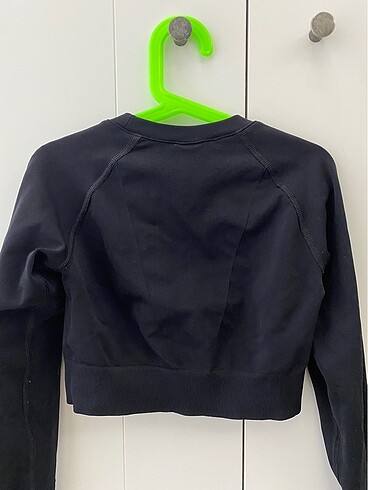 xs Beden siyah Renk siyah kolları modelli crop