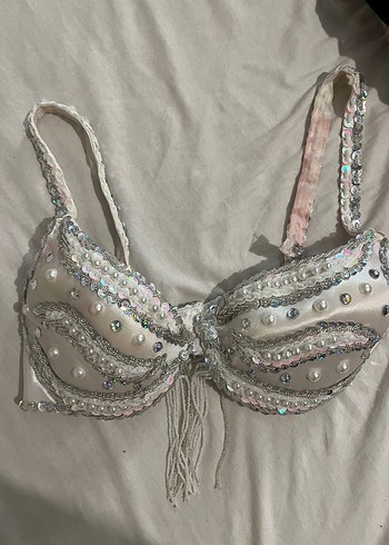 Boncuk İşlemeli Beyaz oryantal kostüm - Görsel 2