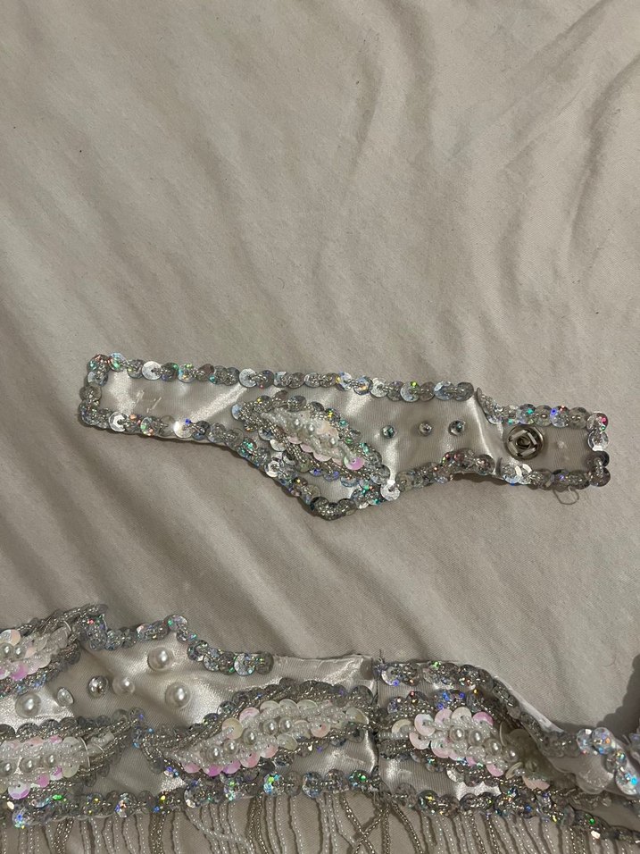 Boncuk İşlemeli Beyaz oryantal kostüm - Görsel 3