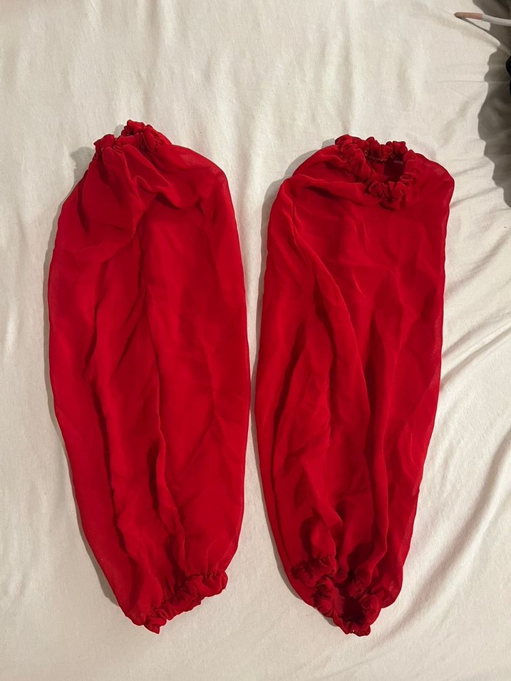 Nakışlı Kırmızı Uzun oryantal eteği - Görsel 5