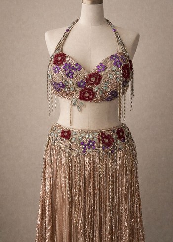 Boncuk İşlemeli Oryantal kostüm - Görsel 5