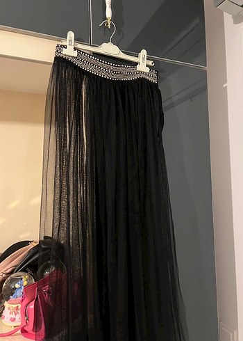 Nakışlı Siyah Uzun oryantal eteği - Görsel 2