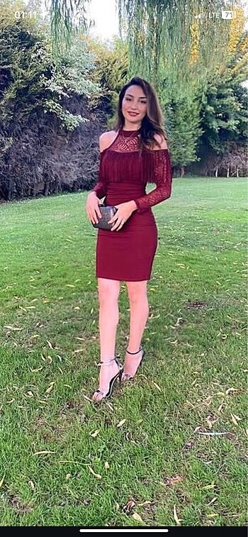 s Beden dantel ve püskül detay elbise daha iyisini görmediğinize eminim