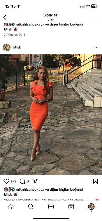 turuncu elbise