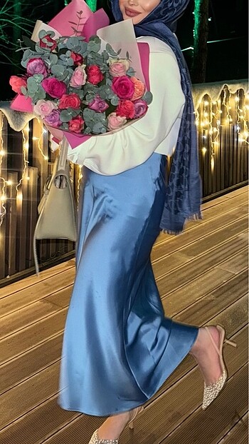 Marka Model Mavi Zara Saten Etek