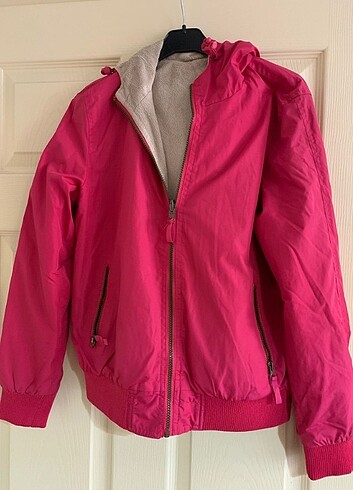 Pembe Çift Taraflı Polarlı Mont