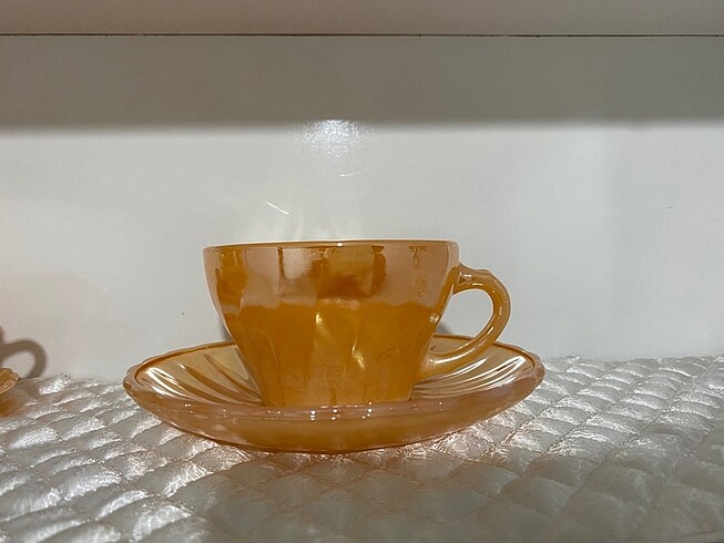 Antika Sarı opal fincan takımı (küçük boy)