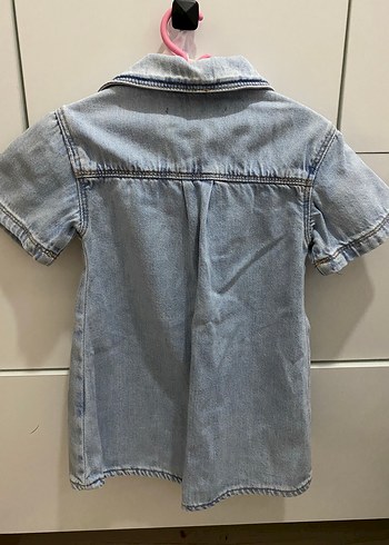 18-24 Ay Beden Zara Kız Çocuk Denim Düğmeli Kısa Kollu Elbise