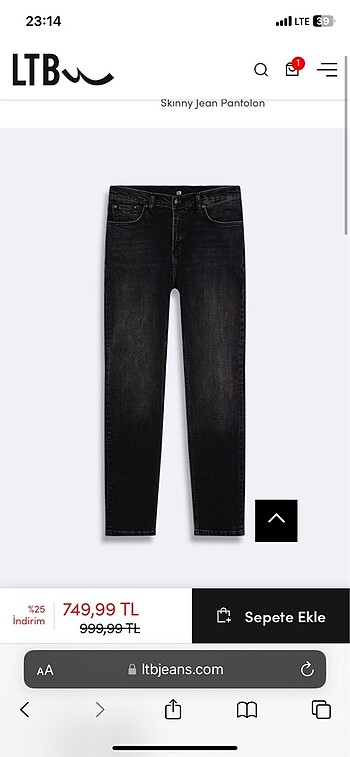 LTB erkek siyah jean
