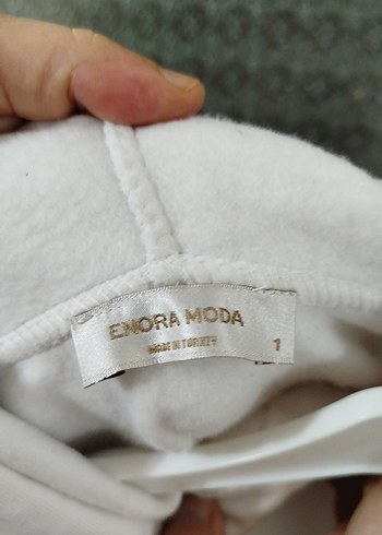 Kadın Beyaz Kapüşonlu Oversize Sweatshirt - Görsel 4