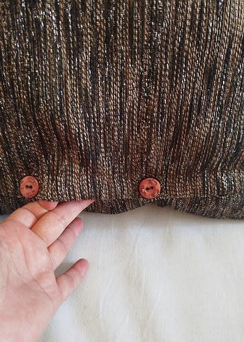 Kahverengi dantelli Klasik Yastık Kılıfı - Görsel 4