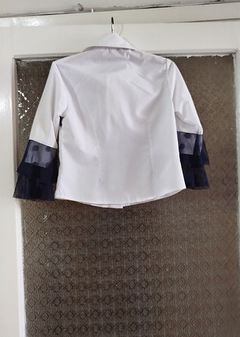 Kız çocuk Beyaz Gömlek, Fırfırlı - Görsel 4