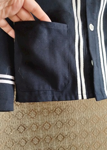 Lacivert Düğmeli Erkek Çocuk Ceketi - Görsel 3