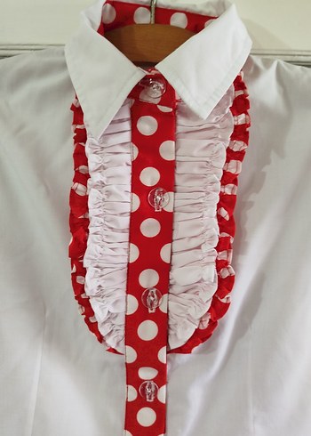 Kız Çocuk Beyaz Fırfırlı Kısa Kollu Gömlek - Görsel 2