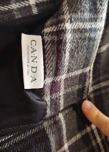 Kadın Gri Ekoseli Pilili Etek - Görsel 6