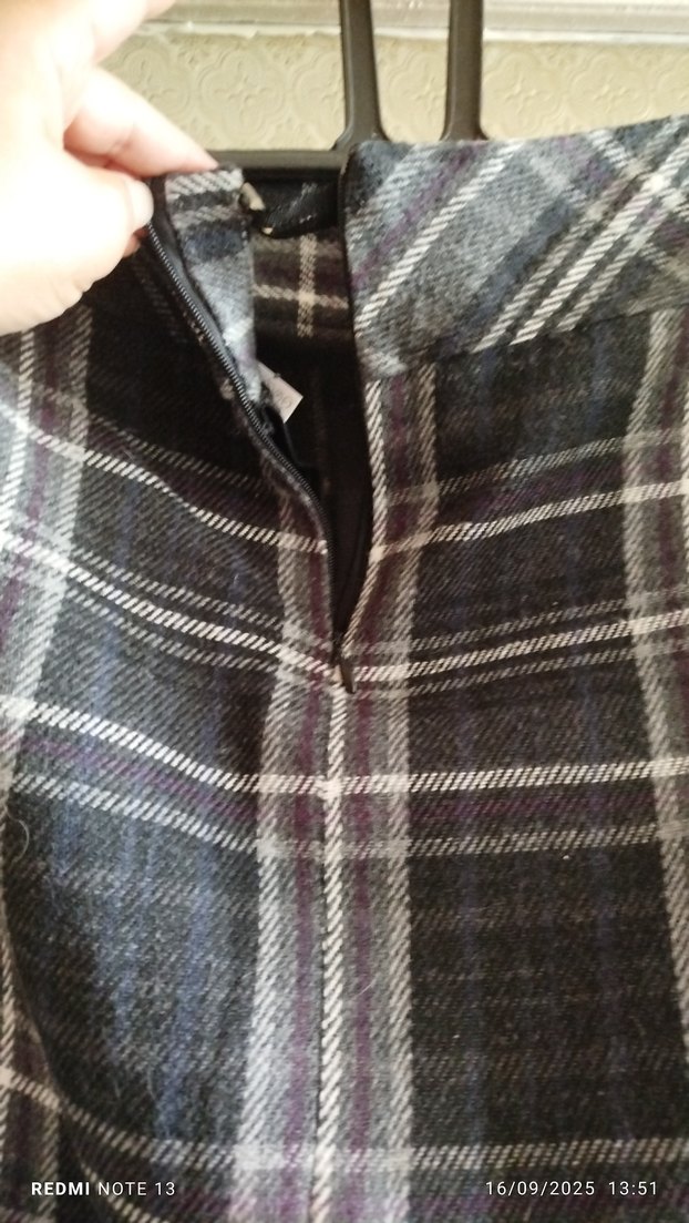 Kadın Gri Ekoseli Pilili Etek - Görsel 5