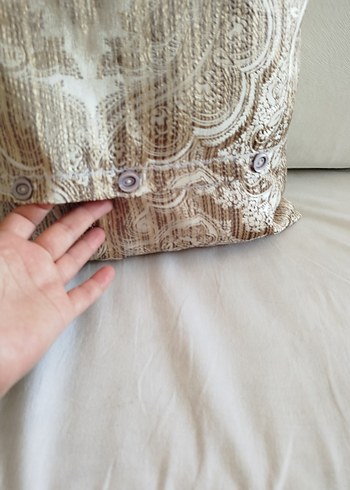 Bej Nakışlı Bohem Püsküllü Kırlent Kılıfı - Görsel 3