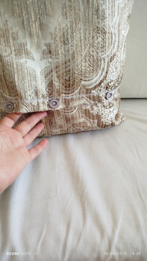 Bej Nakışlı Bohem Püsküllü Kırlent Kılıfı - Görsel 3