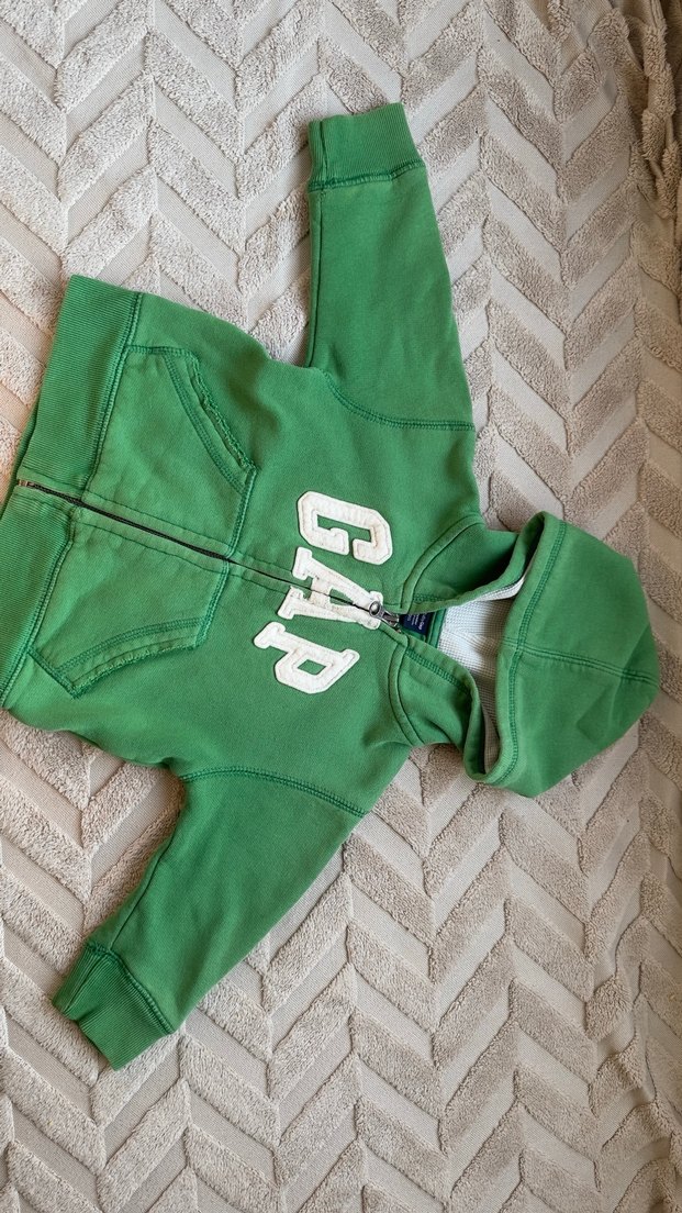GAP Yeşil Kapüşonlu Erkek Çocuk Sweatshirt - Görsel 4