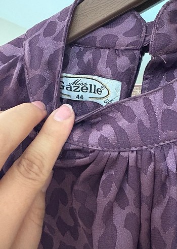 Mor Leopar Desenli Kadın tesettür tunik - Görsel 2