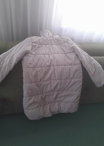 Gri Kapüşonlu Kürklü Mont kız  Çocuk - Görsel 3