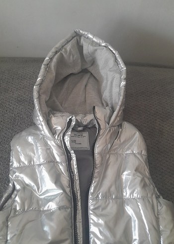 Gri Kapüşonlu Fermuarlı şişme yelek - Görsel 3