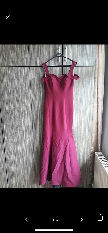 Bordo abiye elbise
