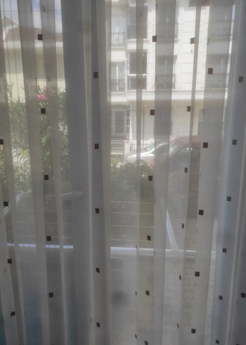 Beyaz Kareli Beyaz Modern Perde