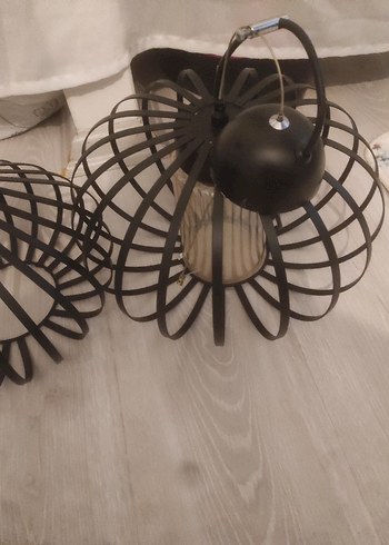 Siyah Metal Kafes Avize Başlığı