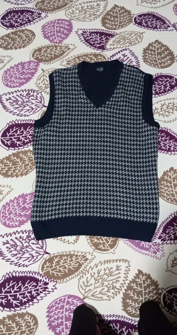 Gri V Yaka Örgü Kadın Süveter - Görsel 2