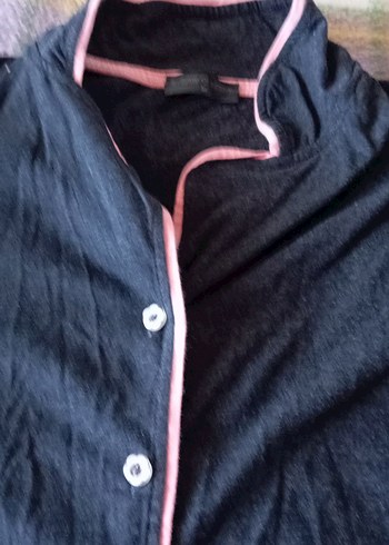 m Beden gri Renk Gri Düğmeli kadın Pijama Takımı