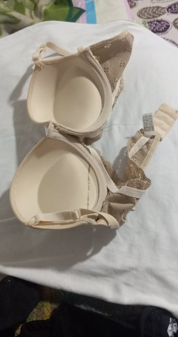 Bej Dantel Detayli destekli silikonlu Sütyen - Görsel 4