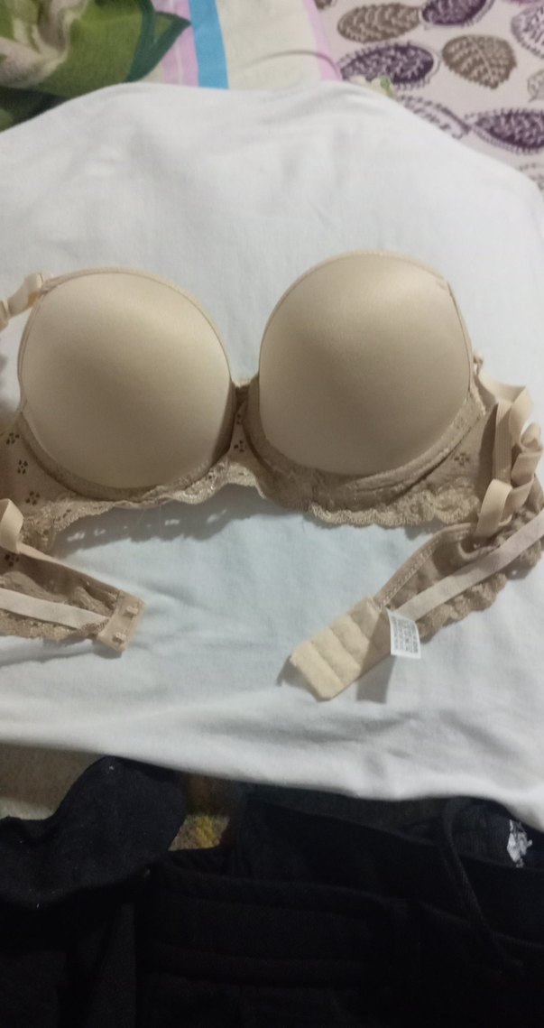 Bej Dantel Detayli destekli silikonlu Sütyen - Görsel 2