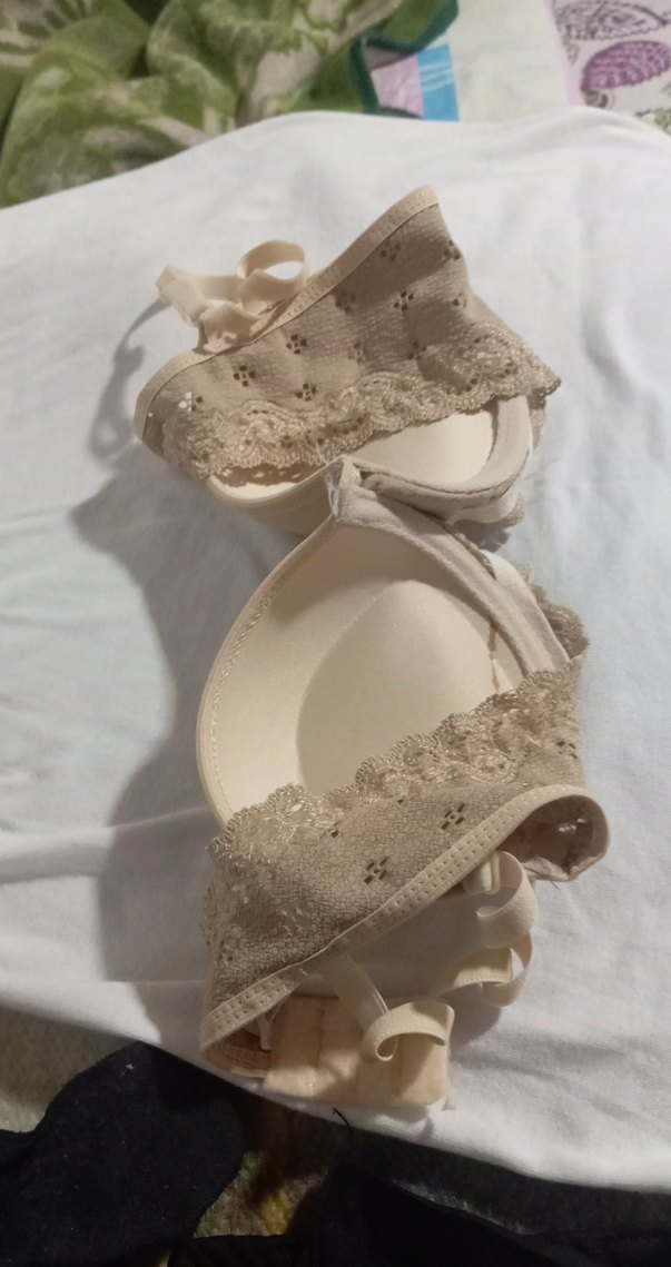 Bej Dantel Detayli destekli silikonlu Sütyen - Görsel 5