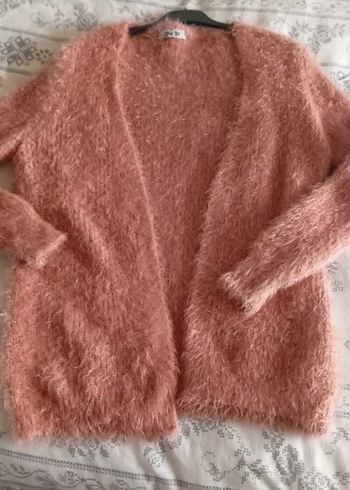 Pembe Peluş Detaylı Kadın Hırka - Görsel 3