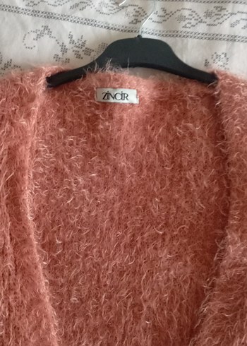 Pembe Peluş Detaylı Kadın Hırka - Görsel 5