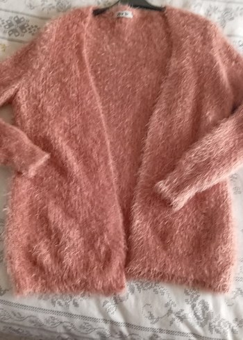 Pembe Peluş Detaylı Kadın Hırka - Görsel 2