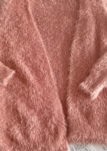 Pembe Peluş Detaylı Kadın Hırka - Görsel 4