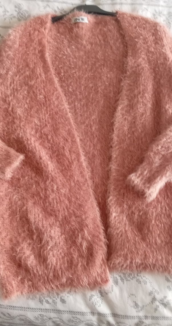 Pembe Peluş Detaylı Kadın Hırka - Görsel 4